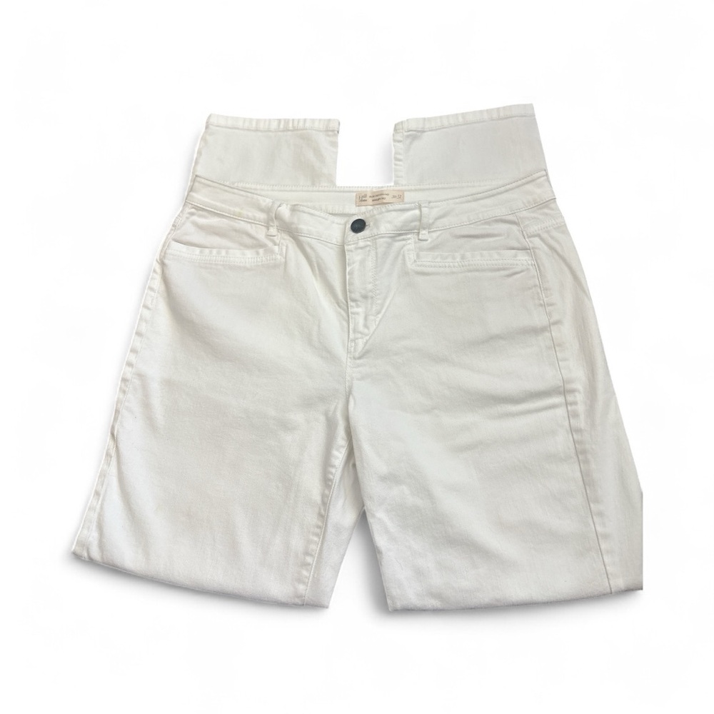J Jill Slim Boyfriend, Straight Leg Jean, Size 12, White, 98% Cotton, 2% Spandex